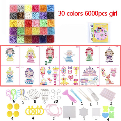 6000pcs 24 colors Refill Beads puzzle Crystal DIY water spray beads set ball games 3D handmade magic toys for children Toy