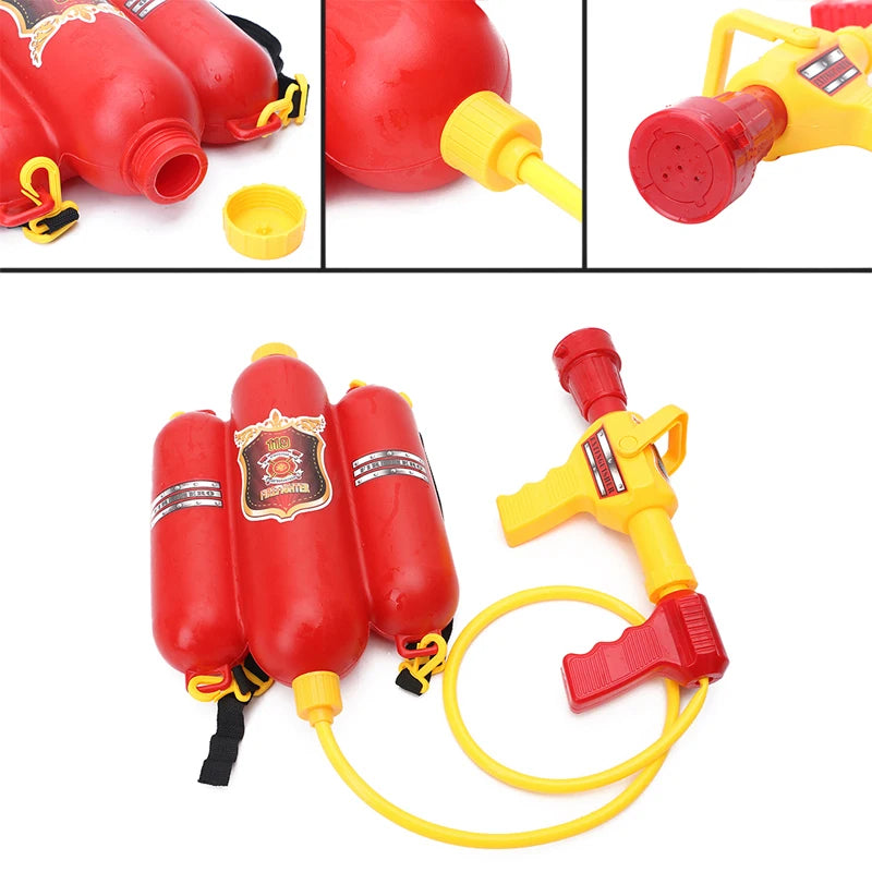 Kids Beach Toys Watergun Children Fireman Backpack Nozzle Water Gun Beach Outdoor Toy Extinguisher Soaker Toys for Boy Children