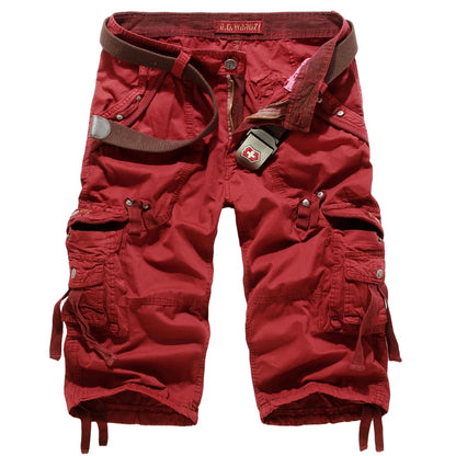 2025 Summer New High Quality Cargo Shorts Men Casual Workout Military Men's Shorts Multi Pocket Knee Length Short Pants