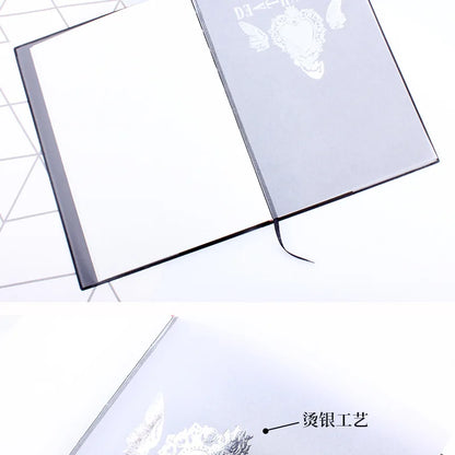 A5 Anime Death Note Notebook Set Leather Journal and Necklace Feather Pen Animation Art Writing Journal Death Note Notepad