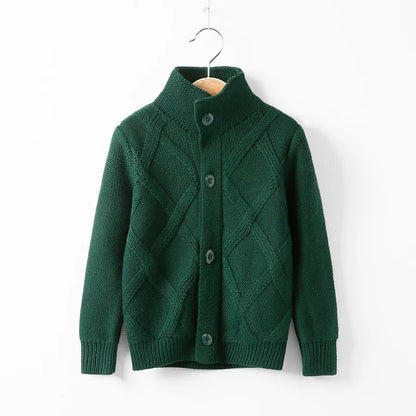 Winter Boys Sweater Kid Thick Knitted Bottoming Turtleneck Shirts Solid High Collar Cardigan High Quality Children Sweater