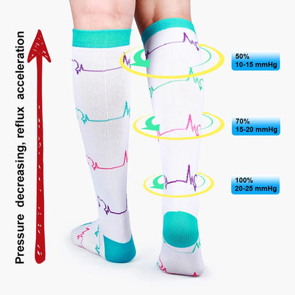 58 Style Compression Socks Medical Edema Diabetes Varicose Vein Stockings Graduated Pressure Legging Nursing Knee High Stockings
