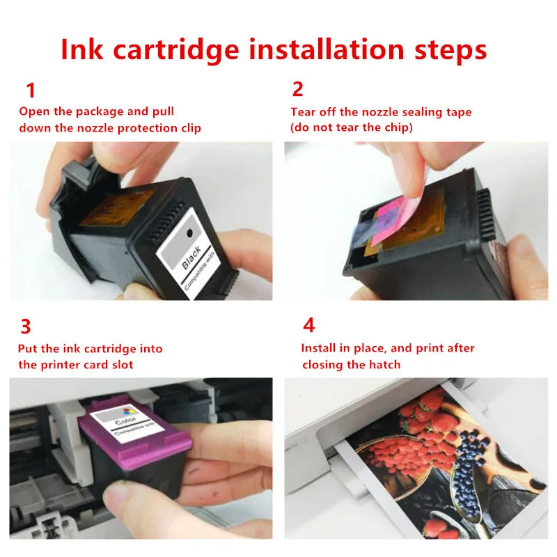Replacement 300XL Ink Cartridges for HP 300 for HP300 XL Deskjet F4280 F4580 D2560 D2660 D5560 Envy 100 110 120 Photosmart C4680