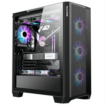 AOTESIER Gaming PC Core I7 CPU With 8G /16G RAM 256G SSD HD4600 ATX/ITX/M-ATX Full View Side Panel Temper Glass Front PC Gamer