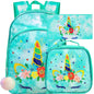 3PCS Unicorn Backpack for Girls, 16”Kids Sequin Bookbag with Lunch Box, School Bag for Elementary Toddler
