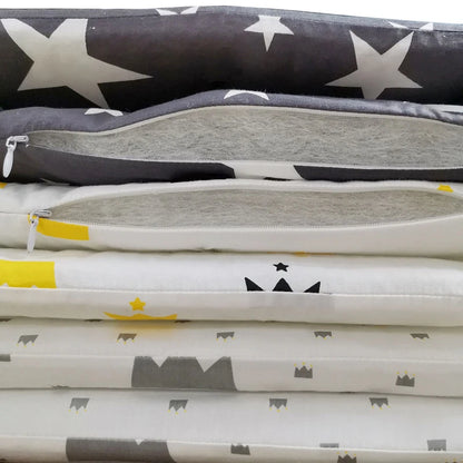 Nordic Stars Baby Bed Thicken Bumpers Zipper Design One-piece Crib Around Cushion Cot Protector Pillows 200*30 CM