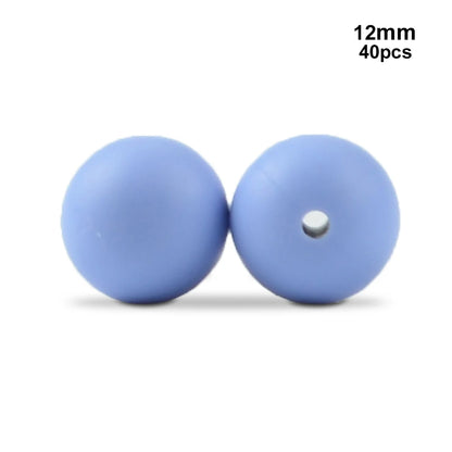 LOFCA 40pcs 12mm Silicone Beads Teething Chew Beads Food Grade Teether Necklace BPA Free Diy Jewelry Baby Teether Toy Pacifier