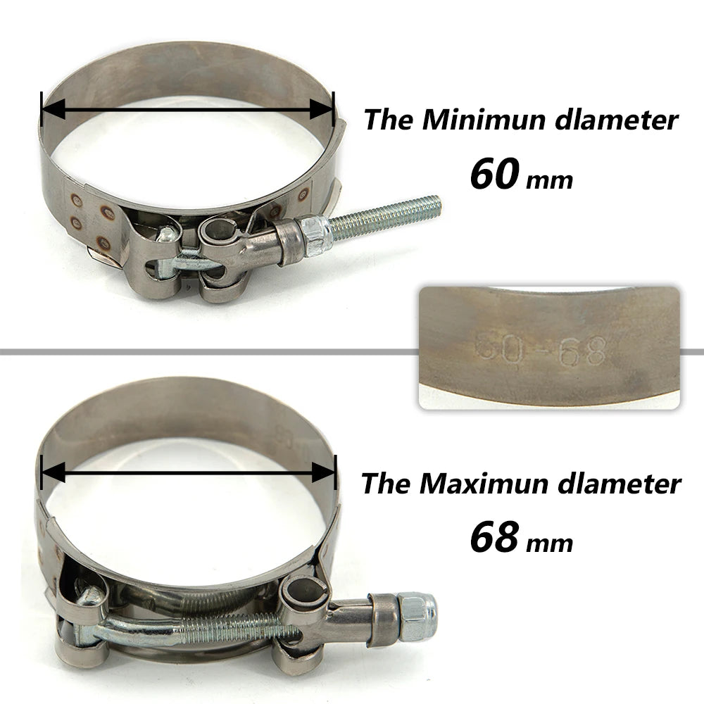 1 Pc 2.0" 2.25" 2.5" 2.75" 3.0" 3.25" 3.5" 4.0" T-Bolt Exhaust Clamp Intake Turbo Exhaust Intercooler Silicone Coupler