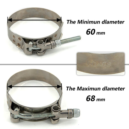 1 Pc 2.0" 2.25" 2.5" 2.75" 3.0" 3.25" 3.5" 4.0" T-Bolt Exhaust Clamp Intake Turbo Exhaust Intercooler Silicone Coupler