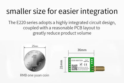 LoRa 868MHz 915MHz LLCC68 Wireless Module 22dBm Long Range 5km CDEBYTE E220-900T22D SMA-K UART RSSI Transmitter Receiver DIP