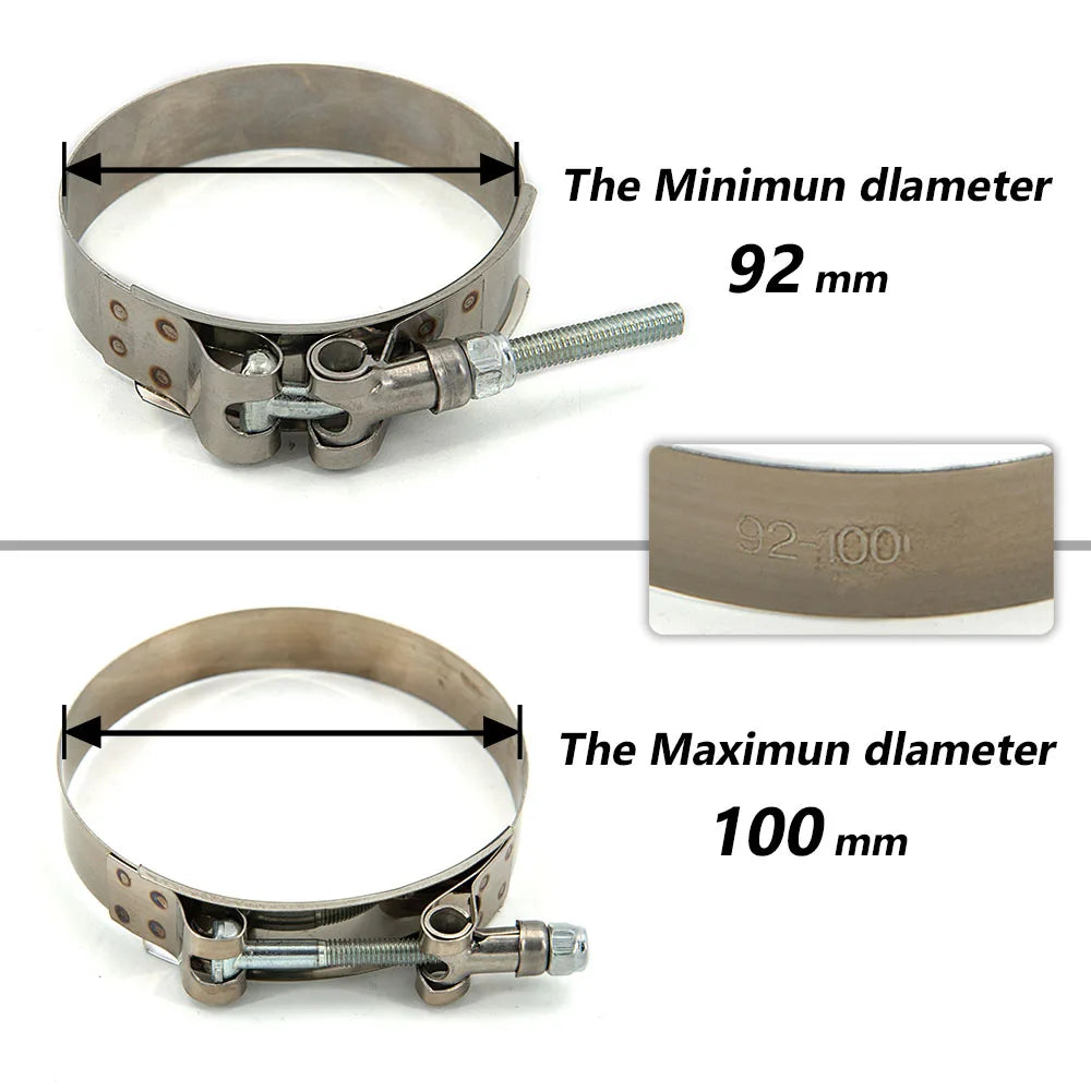 1 Pc 2.0" 2.25" 2.5" 2.75" 3.0" 3.25" 3.5" 4.0" T-Bolt Exhaust Clamp Intake Turbo Exhaust Intercooler Silicone Coupler