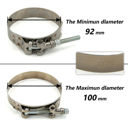 1 Pc 2.0" 2.25" 2.5" 2.75" 3.0" 3.25" 3.5" 4.0" T-Bolt Exhaust Clamp Intake Turbo Exhaust Intercooler Silicone Coupler