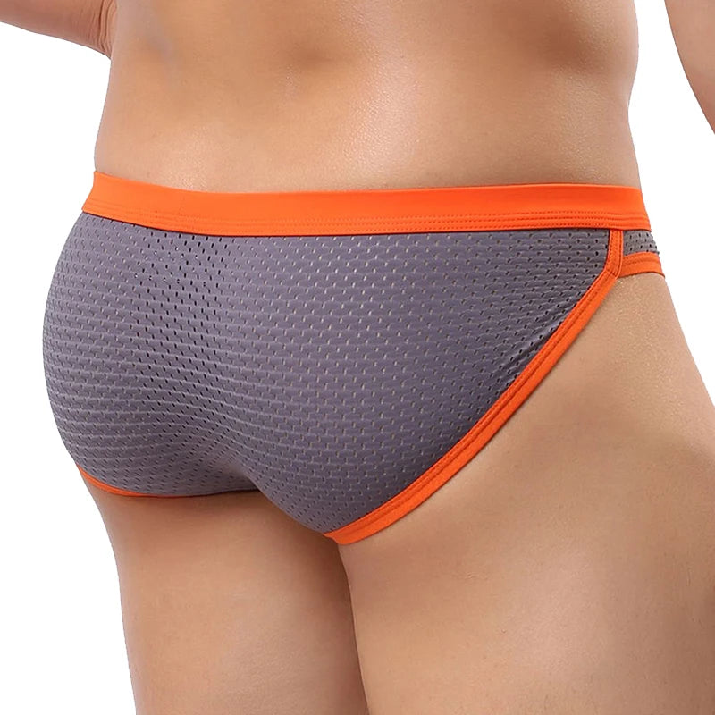 Men's New Nylon Solid Beachwear Briefs Bikini Men Low Rise Sexy Briefs Board Shorts Surfing Wear