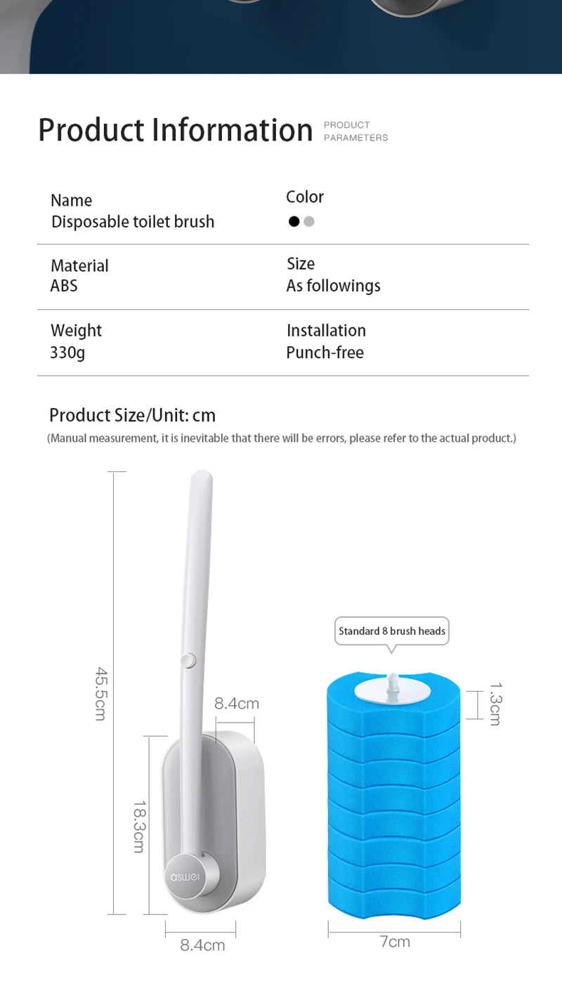Disposable Toilet Brush Without Dead Angle Cleaning Tools Household Long Handle Cleaner Brush Bathroom Accessories For Toilet