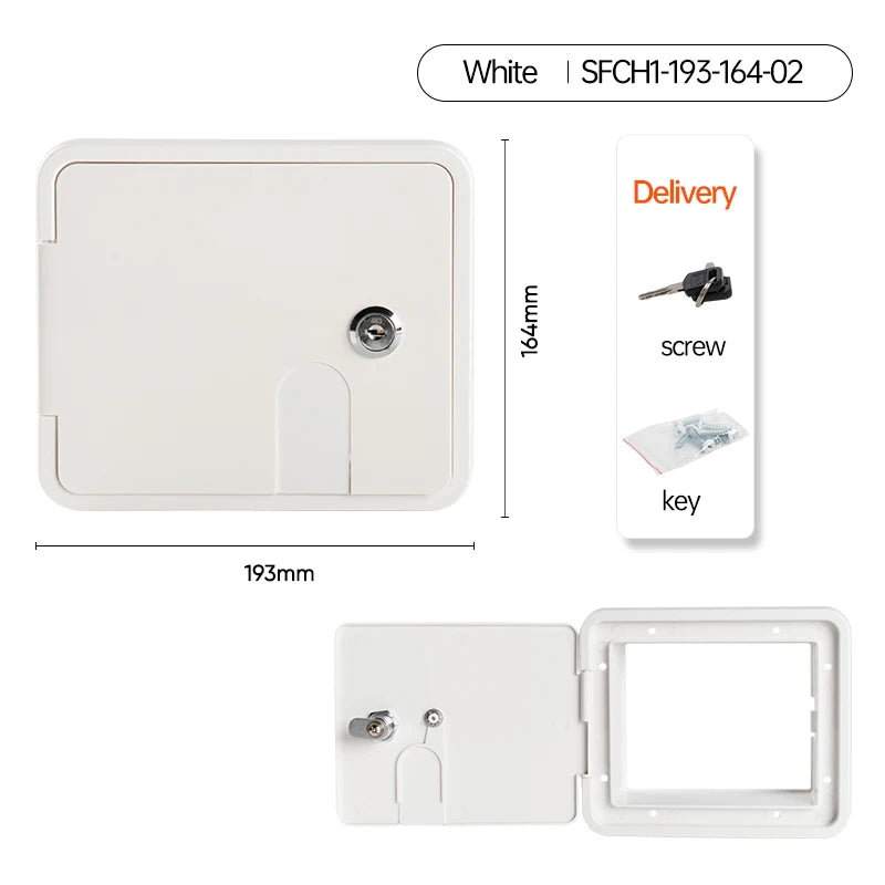 Boat Square Electric Cable Hatch Access Door & 2 Keys Electric Power Cord Cable Hatch For Marine RV Yacht Motorhome Camper