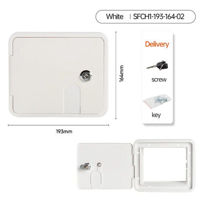 Boat Square Electric Cable Hatch Access Door & 2 Keys Electric Power Cord Cable Hatch For Marine RV Yacht Motorhome Camper