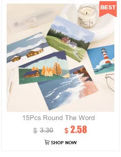 9pcs Cute Bear Birthday Double Sided Decorative Card Pink Background Journal Album Wall Sticker Photo Props Stationery Gift