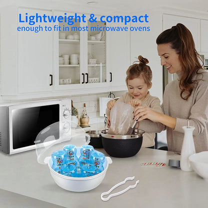 Microwave Steam Steriliser for Baby Bottles High Temperature Microwave Steam Nipple Sterilizer Baby Bottle Holder Storage