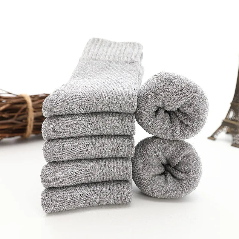 5 Pairs Thicken Socks Men High Quality Towel Keep Warm Winter Socks Cotton Christmas Gift Socks For Man Thermal Size 38-45
