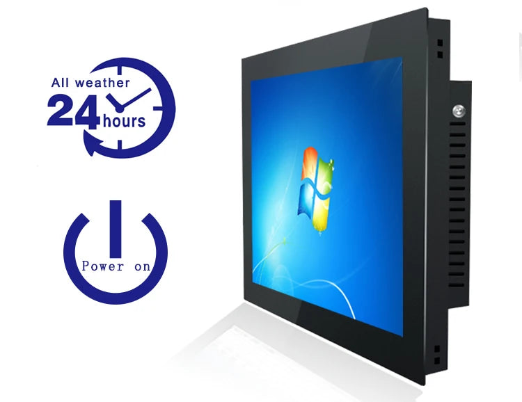 10 12 15 Inch industrial all in one pc computer with resistive touch screen panel pc built-in wifi rs232 com win10 pro 1024*768