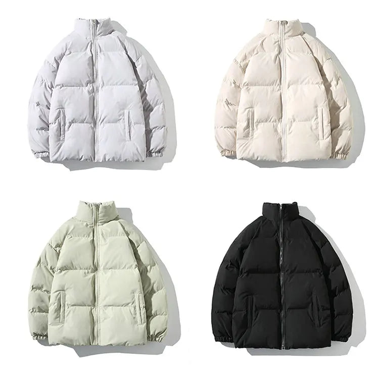 Winter Jacket Men Parkas Thicken Warm Coat Mens Stand Collar Solid Color Casual Parka Women Fashion New Streetwear 5XL