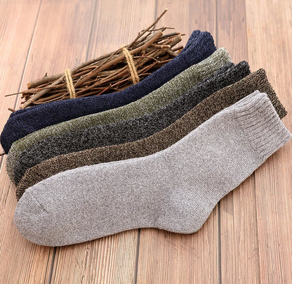 5 Pairs Thicken Socks Men High Quality Towel Keep Warm Winter Socks Cotton Christmas Gift Socks For Man Thermal Size 38-45