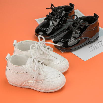 Baby Retro Leather Shoes Boy Girl Shoes Toddler Rubber Sole Anti-slip First Walkers Newborn Infant Moccasins Baby Crib Shoes