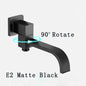 BECOLA Wall Mounted Faucet Spout Square and Round Brass Chrome/Black Spouts Waterfall Shower Faucet Accessories