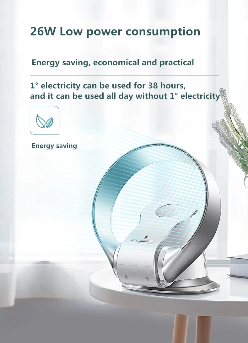 Electric Mute Fan with Remote Controlled Bladeless Powerful Soft Wind Wall Fan for Home Desktop Tower Fan 180 Deg Swinging