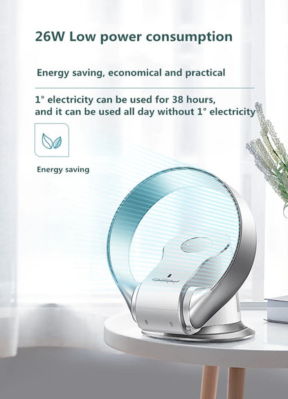 Electric Mute Fan with Remote Controlled Bladeless Powerful Soft Wind Wall Fan for Home Desktop Tower Fan 180 Deg Swinging