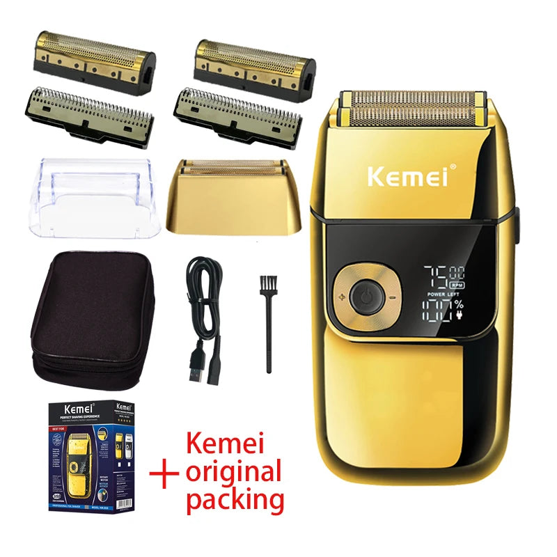 Kemei 2 in 1 Electric Shaver Men Electric Razor Rechargeable Beard Shaver Floating Hair Trimmer Face Care Beard Shaving Machine