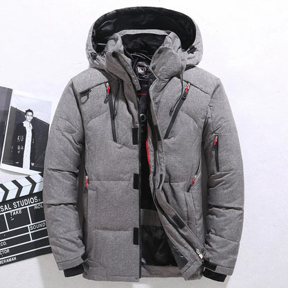 Casual Winter Warm Snow Jackets Men's Clothing White Duck Down Jacket Parkas Man Thicken Coats Male -20 Degree Windbreaker Park