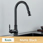 Rozin Antique Brass Kitchen Faucet Pull Out Spout Kitchen Faucets Black Single Hole Swivel Hot Cold Water Kitchen Mixer Tap