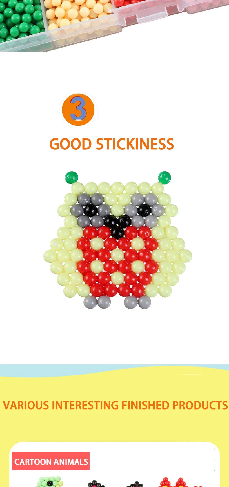Handmade Magic Water Fuse Beads Creative Beads DIY Art Crafts Toys Magic Water Sticky Beads Sensory Toys Set with Accessories