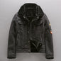 Men's Winter Thick Warm Military Bomber Pu Jacket Tactical Faux Leather Jackets Outwear Fleece Coats Fur Inner Windbreaker