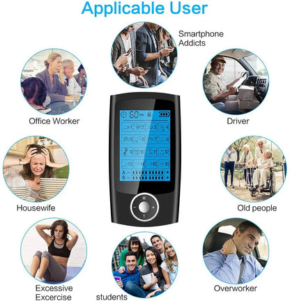 16 Mode Tens Machine Ems Electric Muscle Massage Stimulator Digital Electrostimulator Relaxation Body Pain Relief Electrodes Pad