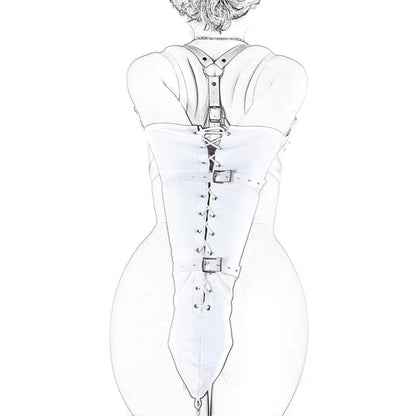 SM Sexy Restraint Arm Binder Behind Back Straight Jacket Leather Armbinder Slave Lockable Bondage Shoulder Straps Club Role play