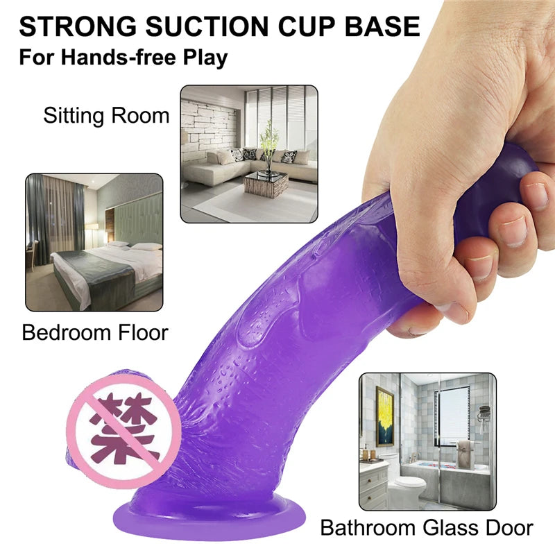 Huge Dildo Erotic Soft Anal Butt Plug Realistic Penis Strong Suction Cup Dick Toy for Adult G-spot Orgasm Sex Toys for Woman