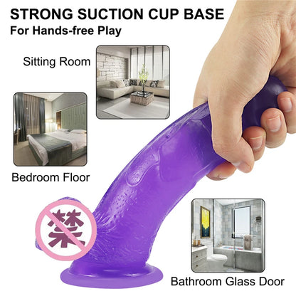 Huge Dildo Erotic Soft Anal Butt Plug Realistic Penis Strong Suction Cup Dick Toy for Adult G-spot Orgasm Sex Toys for Woman