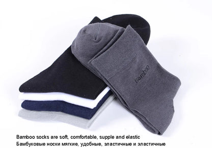 10Pairs/Lot Men Bamboo Socks Brand Comfortable Breathable Casual Business Men's Crew Socks High Quality Guarantee Sox Male Gift