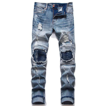 2022 New Fashion Mens Biker Jeans Punk Style Men Cargo Denim Pants  Zipper Pocket Motorcycle Jeans Male Pantalones Hombre