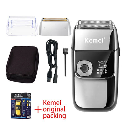 Kemei 2 in 1 Electric Shaver Men Electric Razor Rechargeable Beard Shaver Floating Hair Trimmer Face Care Beard Shaving Machine