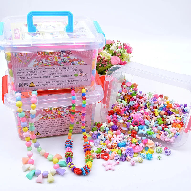1000Pcs DIY Handmade Beaded Toy with Storage Box Creative Girl Jewelry Bracelet Jewelry Making Toys Children Gift