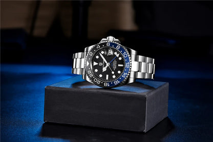PAGANI DESIGN 2026 40MM Luxury Men GMT Automatic Machinery Watch Ceramic Bezel Jubilee Strap Sapphire Waterproof Watches for men