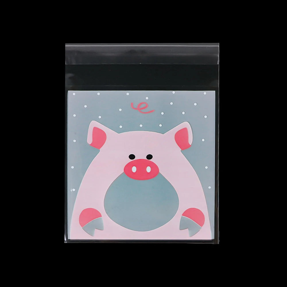 50/100 pcs 10x13cm Opp Self-Stick Transparent Packing Bear Owl Cookie Candy Wedding Birthday Christmas Party Gift Bag Wholesale