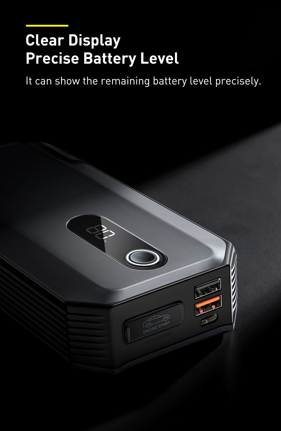 Baseus 2000A Car Jump Starter 20000mAh Power Bank Car Booster for Auto Battery Charger Petrol Diesel 12v Car Starter Device