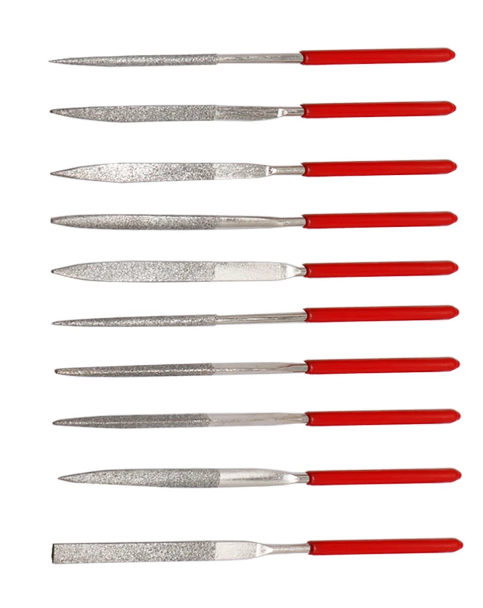 140mm 10PCS Diamond Mini Needle File Set Hand Tools for Ceramic Glass Gem Stone Hobbies and Crafts 3D Print Model Polish