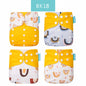 Happyflute New Desig Hot Sale 4Pcs OS Pocket Diaper Washable&Reusable Absorbent Ecological Diaper Cover Adjustable Baby Nappy