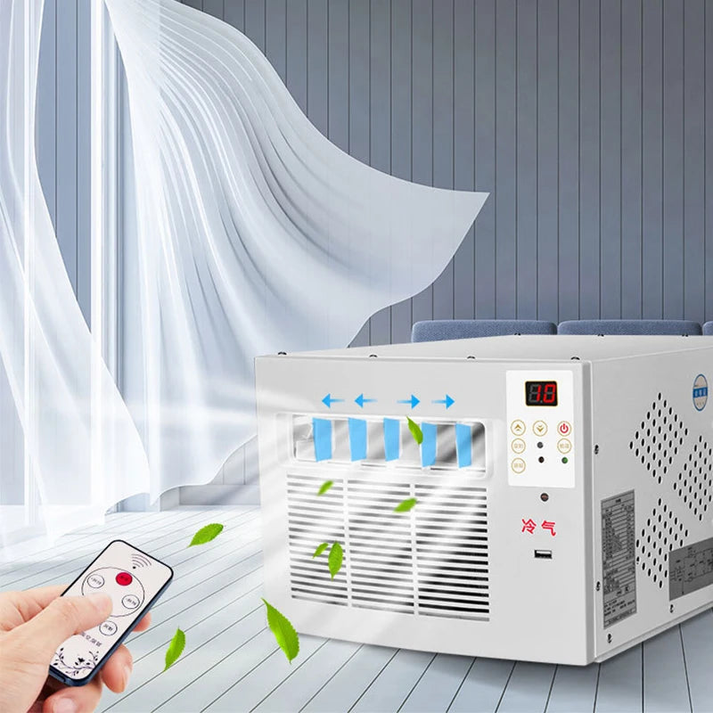 220V Mobile Small Air Conditioner 7m²Space Drainage-free Remote Control Power Saving Mini Cooling Heating Air Refrigerator 400W