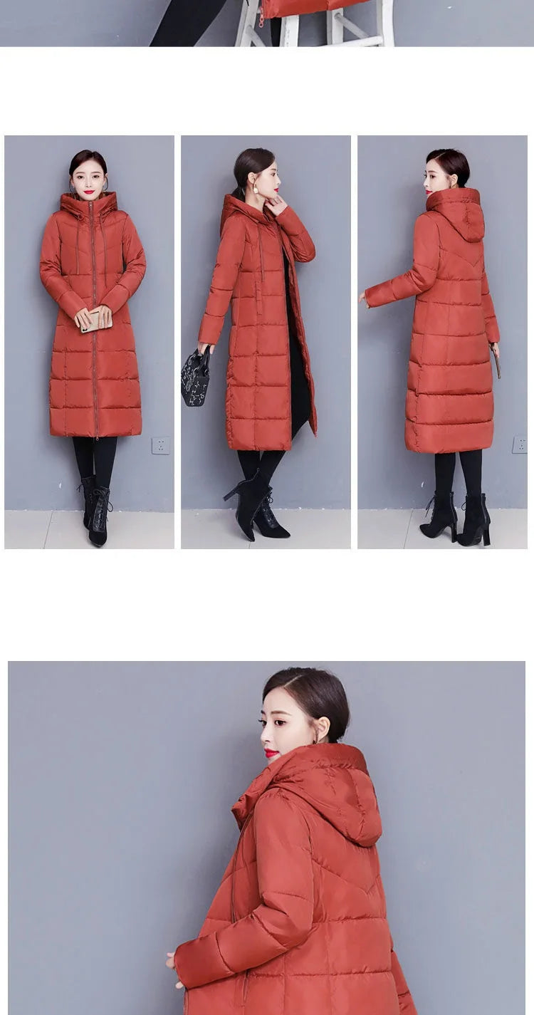 Winter Parkas Hooded Down Cotton Women Jacket Windproof Rainproof Thick Warm Coat Fashion 5XL White Female Long Snow Overcoat
